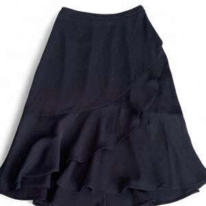 Express A-Line Midi Skirt Asymmetrical Ruffled Size 6